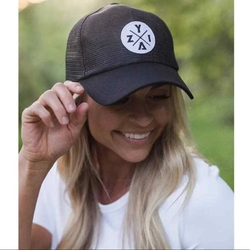 ZYIA Active X-Mesh Hat One Size Unisex‎ Adjustable Strap Cotton Blend Black NWT